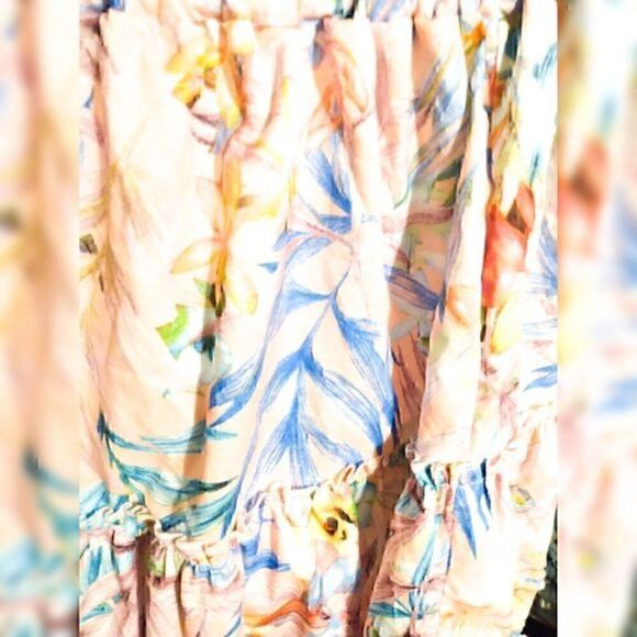 Off Shoulder Floral Print Top & Frill Hem Skirt Set Women Sets 2 Piece Set  XL - Picture 5 of 5